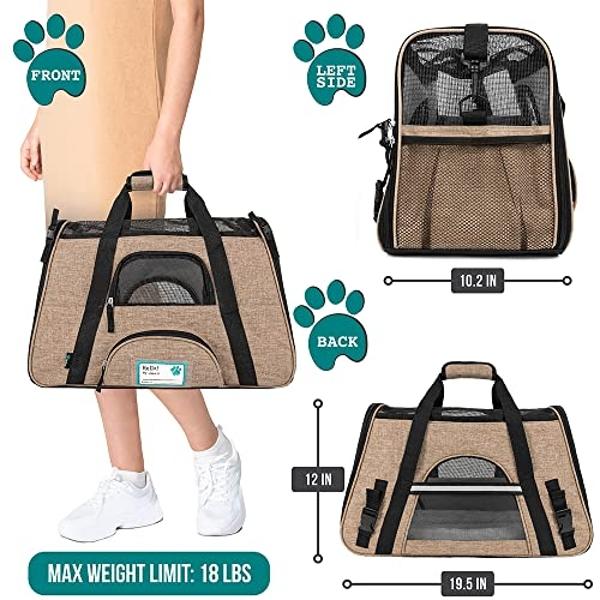 PetAmi Airline Approved Pet Carrier for Cat, Soft Sided Dog Carrier for Small Dog, Cat Travel Supplies Accessories for Indoor Cat, Ventilated Pet Carrying Bag Medium Kitten Puppy, 