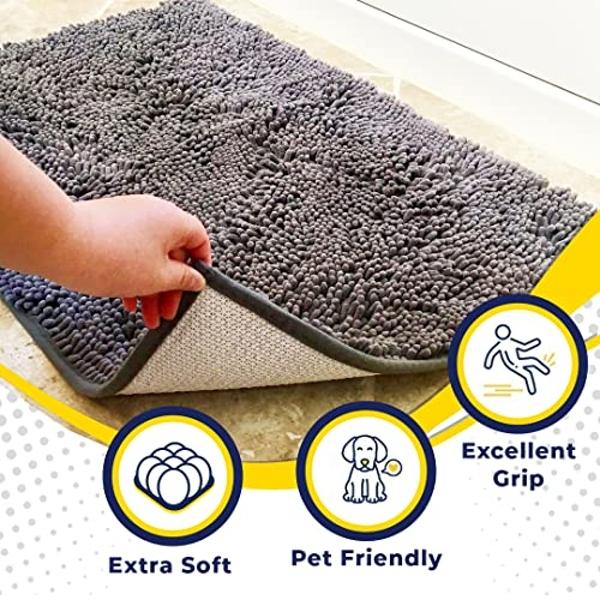 Muddy Mat® Shown on TV – Super Absorbent Microfiber Dog Door Mat for Muddy Paws, Non-Slip Washable Pet Rug, Quick Dry Chenille Entryway Carpet, Machine Washable Indoor Outdoor mat,