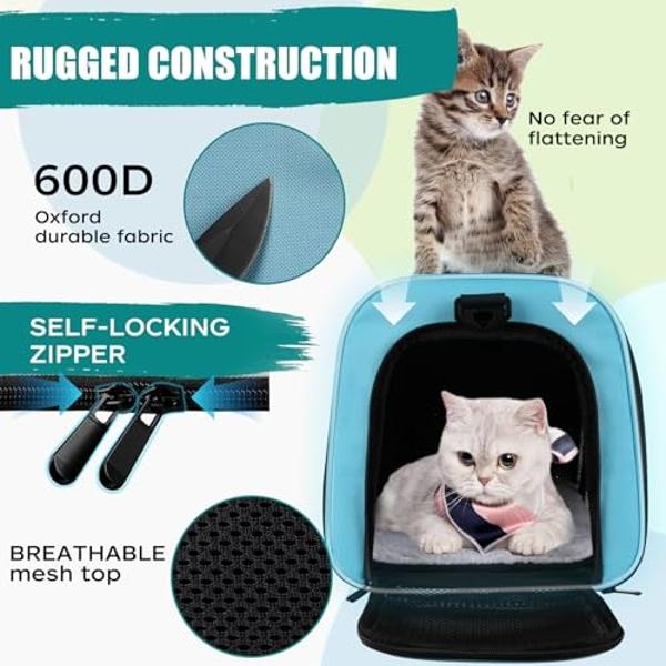 PetAmi Airline Approved Pet Carrier for Cat, Soft Sided Dog Carrier for Small Dog, Cat Travel Supplies Accessories Indoor Cat, Ventilated Pet Carrying Bag Medium Large Kitten Puppy