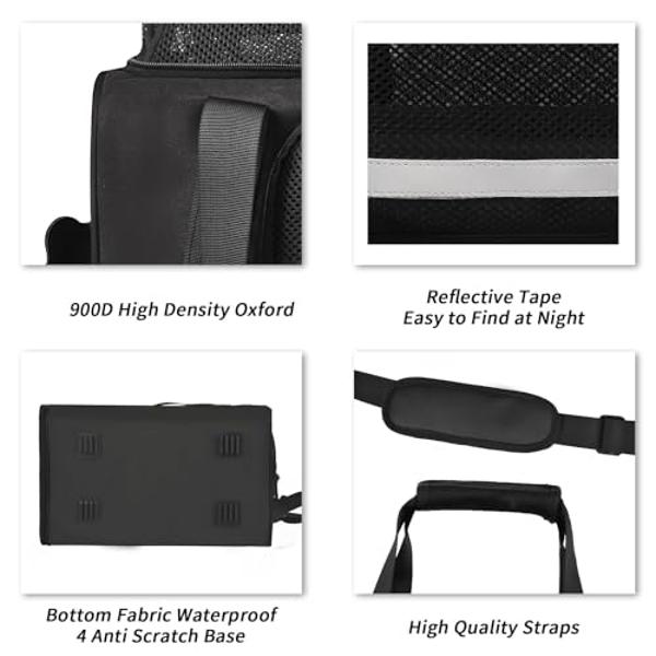 Wakytu Dog Carriers for Small Dogs, Cat Carrier Travel, Expandable, Collapsible, 900D High Density Oxford Cloth, Wear-Resisting, Anti Tearing, Reflective Tape,Safety Lock Zipper