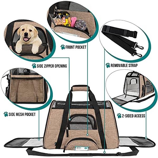 PetAmi Airline Approved Pet Carrier for Cat, Soft Sided Dog Carrier for Small Dog, Cat Travel Supplies Accessories for Indoor Cat, Ventilated Pet Carrying Bag Medium Kitten Puppy, 