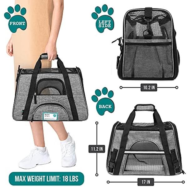 PetAmi Airline Approved Pet Carrier for Cat, Soft Sided Dog Carrier for Small Dog, Cat Travel Supplies Accessories Indoor Cat, Ventilated Pet Carrying Bag Medium Large Kitten Puppy