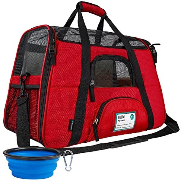 PetAmi Airline Approved Pet Carrier for Cat, Soft Sided Dog Carrier for Small Dogs, Cat Travel Supplies Accessories for Indoor Cats, Ventilated Pet Carrying Bag Medium Large Kitten