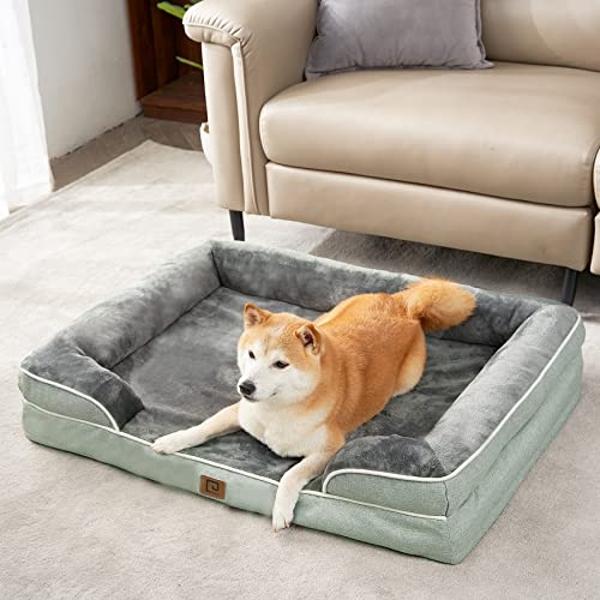 EHEYCIGA Orthopedic Dog Beds for Extra Large Dogs, Waterproof Memory Foam XL Dog Bed with Sides, Non-Slip Bottom and Egg-Crate Foam Big Pet Couch Bed with Washable Removable Cover,