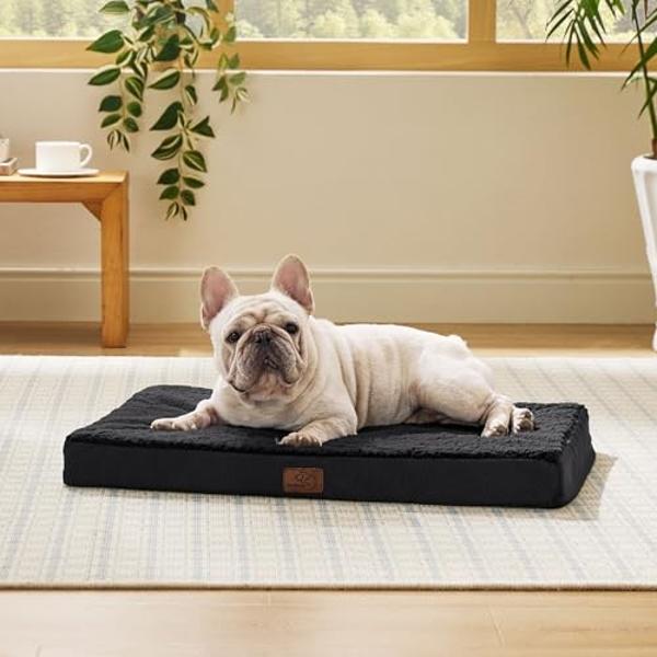 Bedsure Dog Bed for Medium Dogs - Orthopedic Waterproof Puppy Beds with Removable Washable Cover, Egg Crate Foam Pet Mat, Suitable for Pet Up to 35 lbs