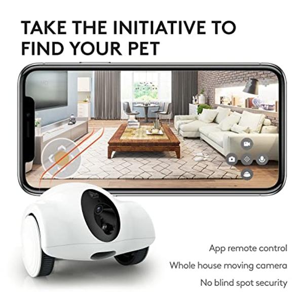 Smart Pet Camera, GULIGULI Movable Companion Robot for Pets, Dog Treat Camera, 1080P Full HD WiFi Pet Camera with Phone App, Night Vision, 2-Way Audio, No Monthly Fee (2.4G WiFi ON