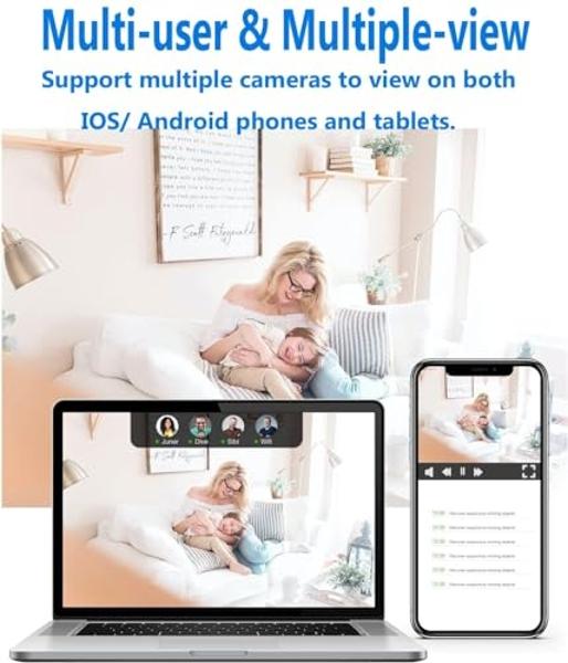 Wireless WIFI Home Security Camera Body Indoor Outdoor Security Cam Room Cameras 1080P HD With Night Vision, Motion Detection Phone Application built-in battery Cat Dog Camera For 