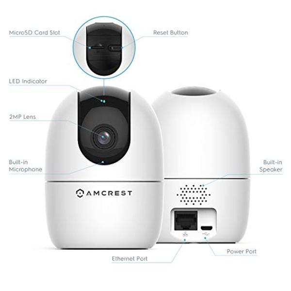 Amcrest 1080P WiFi Camera Indoor, Nanny Cam, Dog Camera, Sound & Baby Monitor, Human & Pet Detection, Motion-Tracking, w/ 2-Way Audio, Phone App, Pan/Tilt Wireless IP Camera, Night