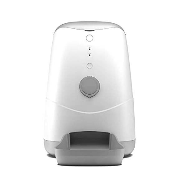 Pet Genius Smart Pet Feeder for Cats and Dogs, Automatic Cat and Dog Feeder with Camera andPortion Control, WiFi Auto Pet Food Dispenser with Phone App and Battery Back Up System