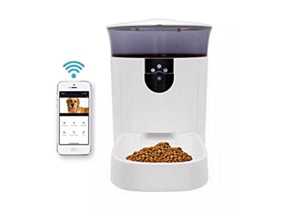 Sakar Pet Genius Smart Wi-fi Video 7L Pet Feeder with Camera, White
