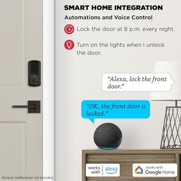 Kwikset Halo Wi-Fi Smart Lock, Keyless Entry Front Door Touchscreen Deadbolt, App Control, Grade AAA Certified, Easy Install No Hub, Venetian Bronze Finish, Digital Remote Lock