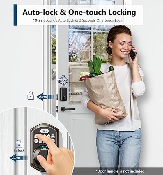 Schlage Encode Smart WiFi Deadbolt Lock for Front Door - Keyless Entry ...