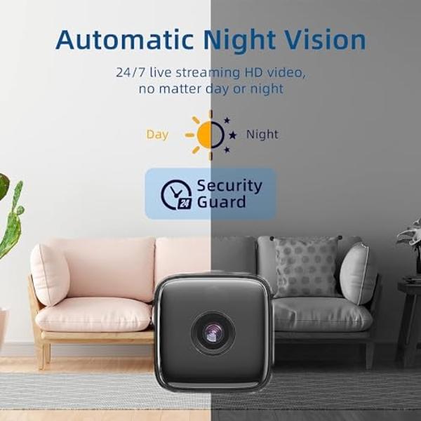 Wireless WIFI Home Security Camera Body Indoor Outdoor Security Cam Room Cameras 1080P HD With Night Vision, Motion Detection Phone Application built-in battery Cat Dog Camera For 