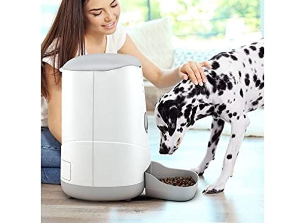 Pet Genius Smart Pet Feeder for Cats and Dogs, Automatic Cat and Dog Feeder with Camera andPortion Control, WiFi Auto Pet Food Dispenser with Phone App and Battery Back Up System