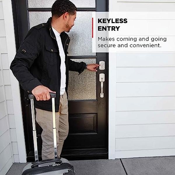 Kwikset Powerbolt 250 10-Button Keypad Satin Nickel Transitional Electronic Deadbolt Door Lock, Featuring Convenient keyless Entry, Customizable User Codes and auto Locking