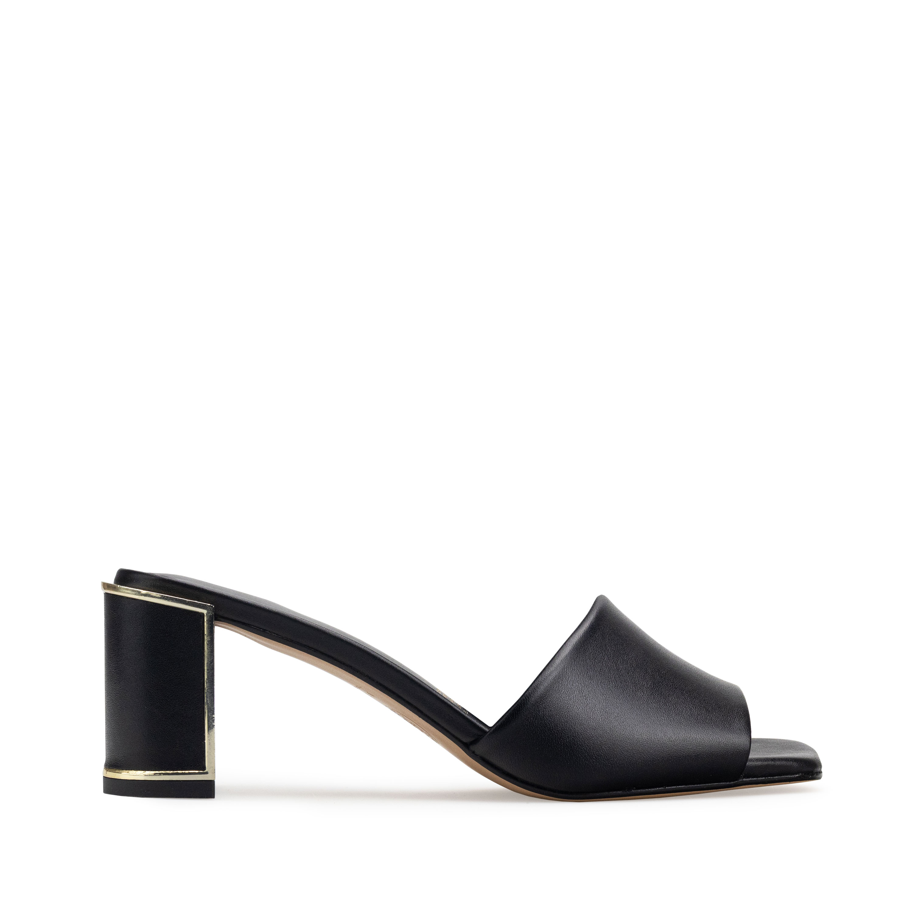 Zapatillas De Tacón Davenia De Piel Sandalia Para Dama Mod. Zaira Negro