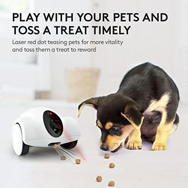 Smart Pet Camera, GULIGULI Movable Companion Robot for Pets, Dog Treat Camera, 1080P Full HD WiFi Pet Camera with Phone App, Night Vision, 2-Way Audio, No Monthly Fee (2.4G WiFi ON