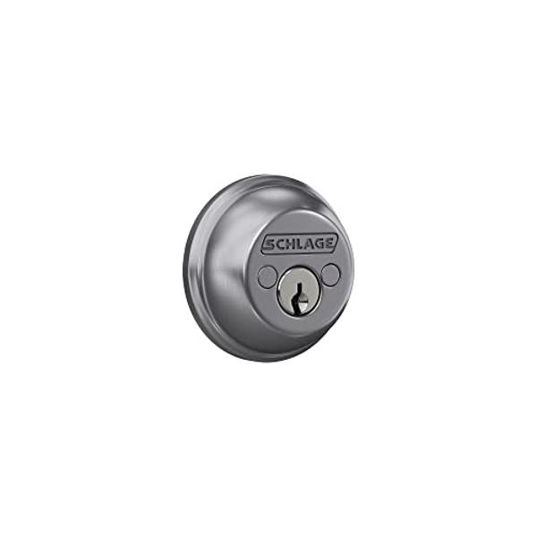 SCHLAGE B62N626 Deadbolt, Keyed 2 Sides, Brushed Chrome