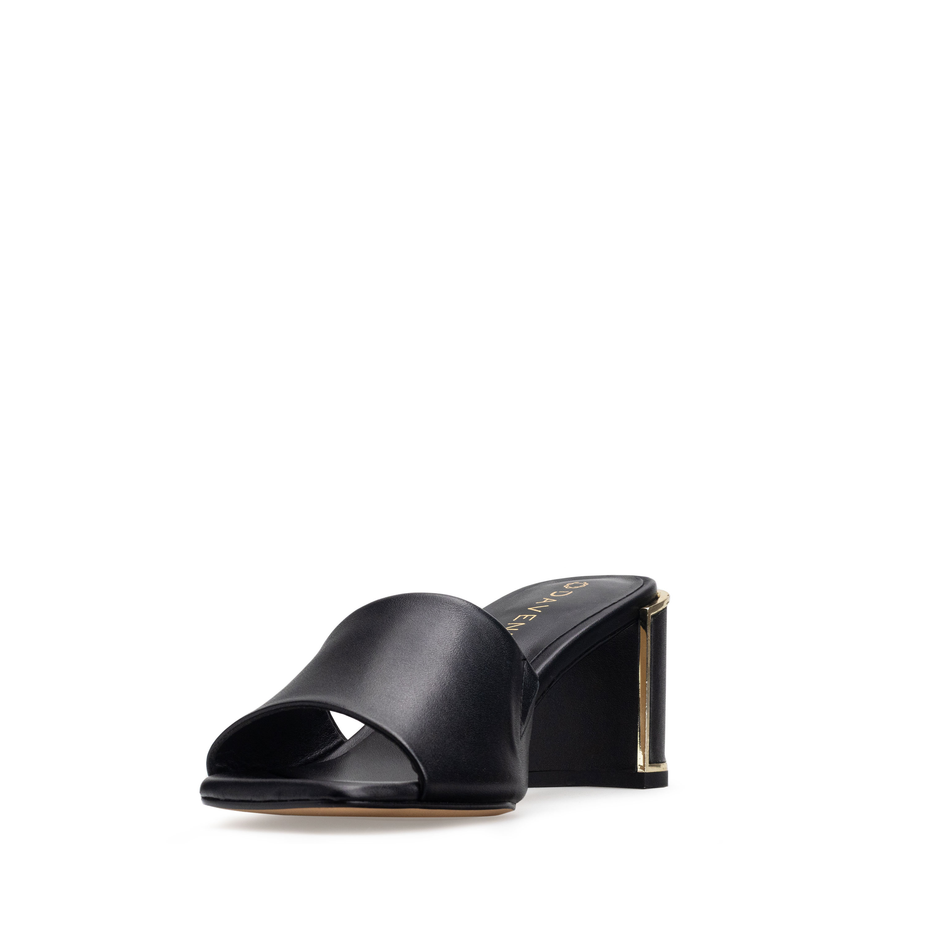 Zapatillas De Tacón Davenia De Piel Sandalia Para Dama Mod. Zaira Negro