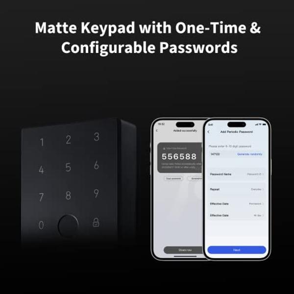 Aqara Smart Lock U100, Fingerprint Keyless Entry Door Lock with Apple Home Key, Touchscreen Keypad, Smart Electronic Deadbolt, IP65 Weatherproof, Supports Apple HomeKit, Alexa, Goo
