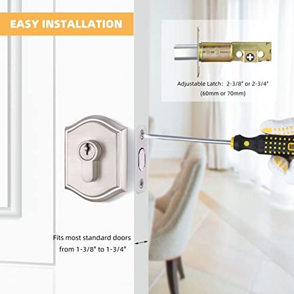 Amazon Basics Electronic Keypad Deadbolt Door Lock with Touch-Control Keyless Entry, Keyed Entry Option, Traditional, Matte Black, 1-Pack