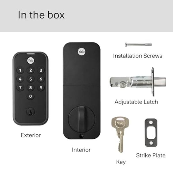 Yale Black Code Keypad Deadbolt Front Door Lock for Keyless Entry, YED210-NR-BSP