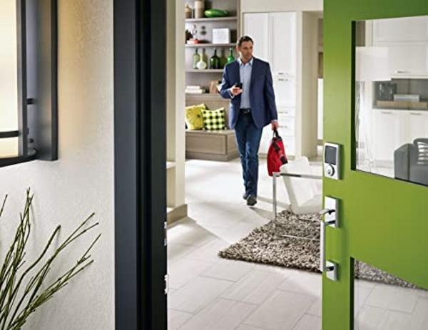SCHLAGE BE469ZP CEN 626 Connect Smart Deadbolt With Alarm Inbuilt Century Trim In Satin Chrome