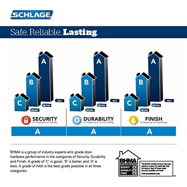 SCHLAGE B62N626 Deadbolt, Keyed 2 Sides, Brushed Chrome