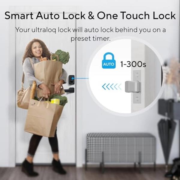 ULTRALOQ Smart Door Lock - U-Bolt Pro Smart Lock with WiFi - Keyless Entry Smart Door Lock - App Remote Access - Share Code - Auto Unlock - Auto Lock - Smart Deadbolt Lock