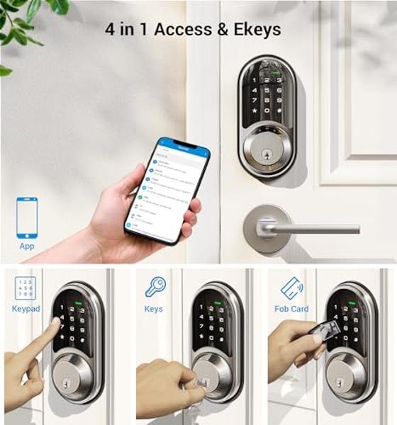 eufy Security Smart Lock C34, Keyless Entry Door Lock with Apple Home Ecosystem, Built-in Wi-Fi Deadbolt for Front Door or Back, Supports Matter, Alexa, Google Home, SmartThings