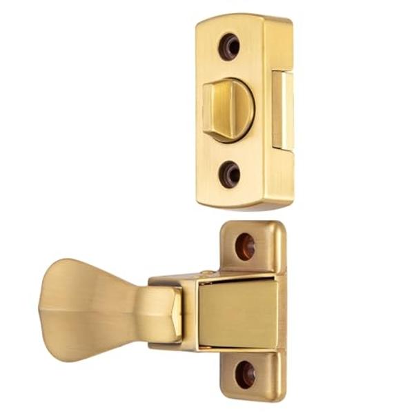 Storm & Screen Door Handle with Deadbolt Lock – Ideal Security Replacement for Storm Door Handle & Screen Door Lock Solution, Satin Gold