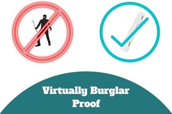CAL Double-Bolt Lock for Glass Sliding Doors - Advanced Technology to Keep Your Family Safe and Secure - High Security Lock - Virtually Burglar Proof (Double Bolt Lock + Premium Ha