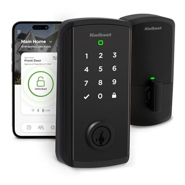 Kwikset Halo Select Smart Lock Keyless Entry Door Lock Wi-Fi and Matter Enabled Deadbolt No Hub Needed, Geofence Auto-Unlock, Grade AAA Certified, Easy Install, Matte Black Lifetim