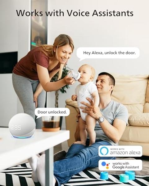 Philips WiFi Smart Lock with Fingerprint Keypad, Turn Your Existing Deadbolt into Smart Door Lock, Built-in WiFi, APP Remote Control, Keyless Entry Door Lock, Auto-Locking, Status 