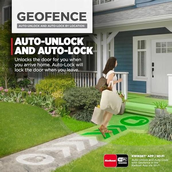 Kwikset Halo Select Smart Lock Keyless Entry Door Lock Wi-Fi and Matter Enabled Deadbolt No Hub Needed, Geofence Auto-Unlock, Grade AAA Certified, Easy Install, Matte Black Lifetim