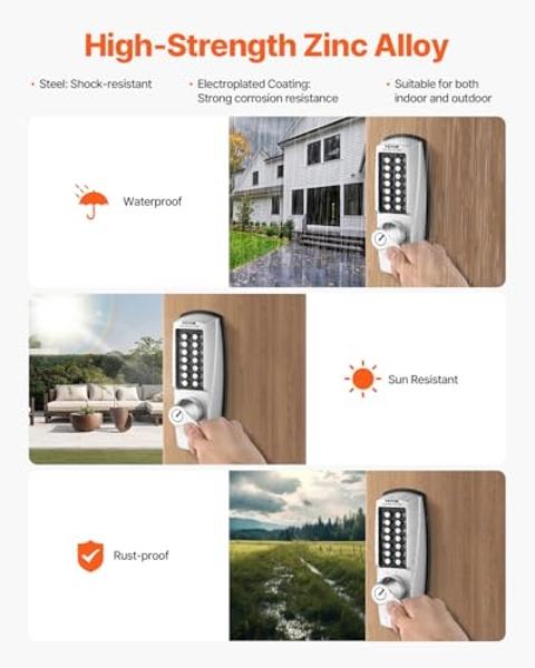 Yamiry Smart Door Lock, Biometric Fingerprint, Keyless Entry, App Control, 6 Ways to Unlock, DIY Installation (Silver)