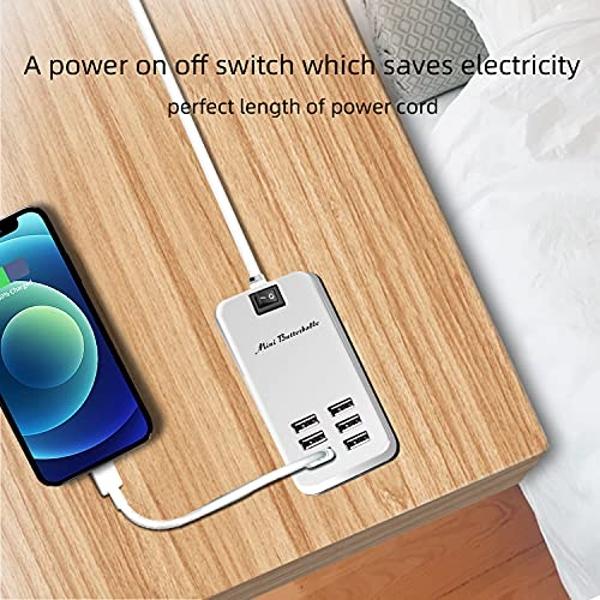NTONPOWER Surge Protector Power Strip with 6 Outlets 4 USB Charging Station(2 USB C Port), 5 Ft Flat Plug Extension Cord, Outlet Extender for Indoor, Home, Office Supplies, Dorm Ro