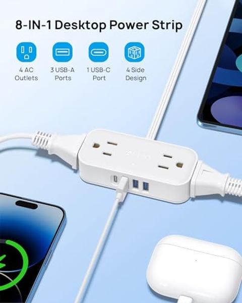 Kasa Smart Plug Power Strip KP303, Surge Protector with 3 Individually Controlled Smart Outlets and 2 USB Ports, Works with Alexa & Google Home, No Hub Required , White
