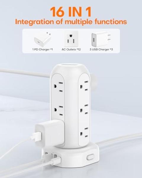 Anker 521 Power Strip - Charging Station with 3 Outlets, 30W USB C Charger for iPhone 14/13, 5 ft Extension Cord, Power Delivery for High-Speed Charging, for Home, Office, Dorm Roo