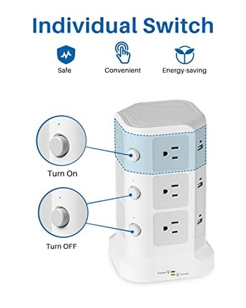 Anker 521 Power Strip - Charging Station with 3 Outlets, 30W USB C Charger for iPhone 14/13, 5 ft Extension Cord, Power Delivery for High-Speed Charging, for Home, Office, Dorm Roo