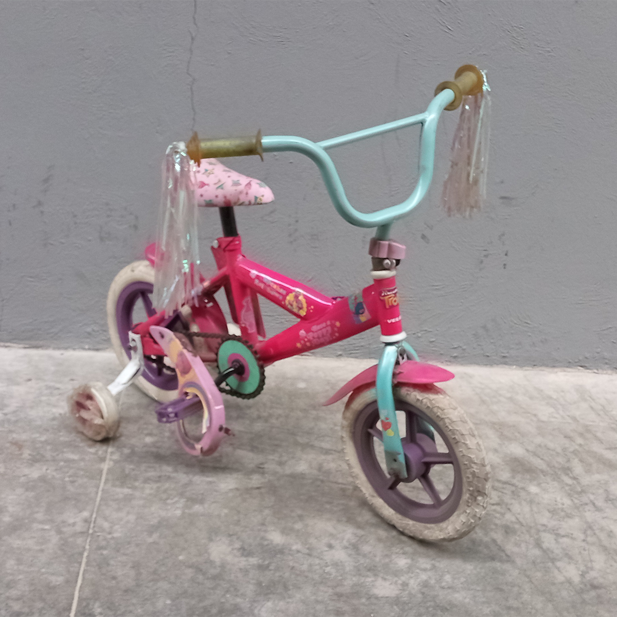 Bicicleta Veloci Reacondicionado Trolls R12 Rosa