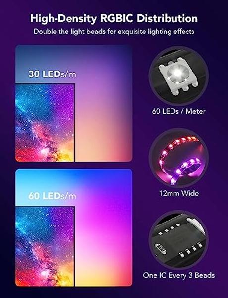 Govee Envisual TV LED Backlight T2 with Dual Cameras, 21ft RGBIC Wi-Fi LED Strip Lights for 98-100 inch TVs, Double Strip Light Beads, for Home Decorations, Smart App Control, Musi
