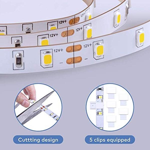 Govee 32.8ft White LED Strip Lights, 6500K Dimmable LED Light Strip with Control Box, Bright 600 LEDs, Daylight White Lights for Mirror, Under Cabinet, Living Room, Study, Wardrobe