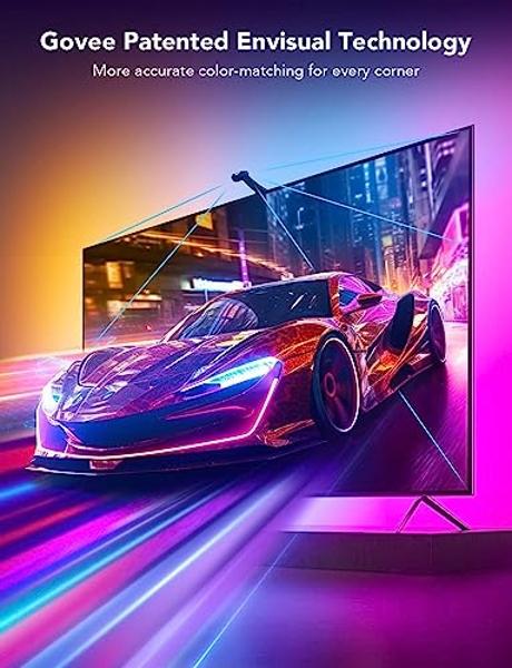 Govee Envisual TV LED Backlight T2 with Dual Cameras, 21ft RGBIC Wi-Fi LED Strip Lights for 98-100 inch TVs, Double Strip Light Beads, for Home Decorations, Smart App Control, Musi