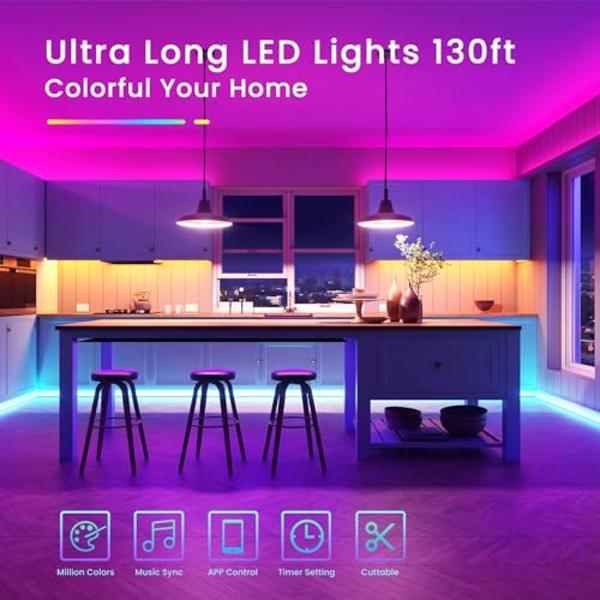 Govee TV Backlight 3 Lite with Fish-Eye Correction Function Sync to 40-50 Inch TVs, 7.8ft RGBICW Wi-Fi LED Strip Lights with Camera, 4 Colors in 1 Lamp Bead, Voice and APP Control,