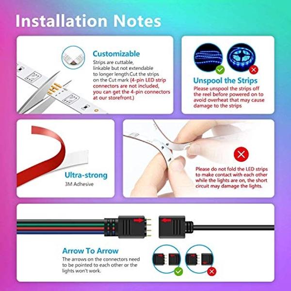 Nexillumi Led Lights for Bedroom 50ft(1 Roll of 50ft) Music Sync Color Changing Led Strip Lights Smart with Remote and App Control Built-in Mic for Party Home Room Decor Luces LED 