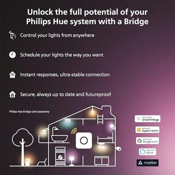Philips Hue Indoor 33 Ft Smart LED Solo lightstrip Base Kit - 1 Pack - Control with Hue App - Compatible with Alexa, Google Assistant and Apple HomeKit
