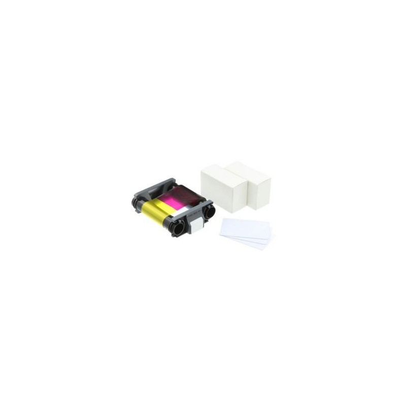 KIT DE CONSUMIBLES BADGY CINTA PARA 100 IMPRESIONES A COLOR, TARJETAS DE PVC BLANCAS 100 PZS PARA IMPRESORAS BADGY 100 Y 200 CBGP0001C