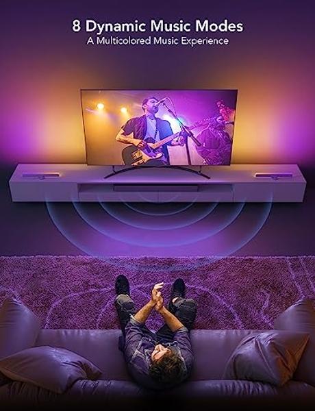 TJOY 130ft Bluetooth LED Strip Lights, RGB Color Changing, Music Sync, App Control, Indoor Usage, 5050 SMD, 2 Rolls, for Bedroom Kitchen TV Party (APP+Remote +Mic)