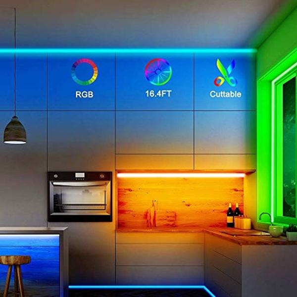 Nexillumi Led Lights for Bedroom 50ft(1 Roll of 50ft) Music Sync Color Changing Led Strip Lights Smart with Remote and App Control Built-in Mic for Party Home Room Decor Luces LED 
